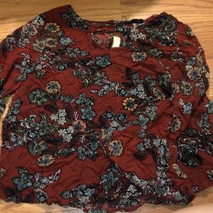 Burgundy floral shirt